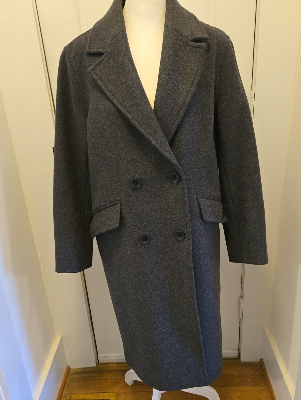Everlane The Wool Blend Double Breasted Long Peacoat Size S/4